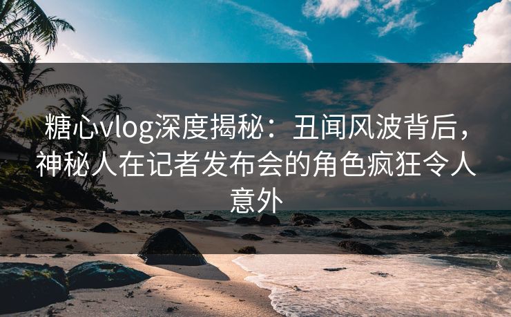 糖心vlog深度揭秘：丑闻风波背后，神秘人在记者发布会的角色疯狂令人意外